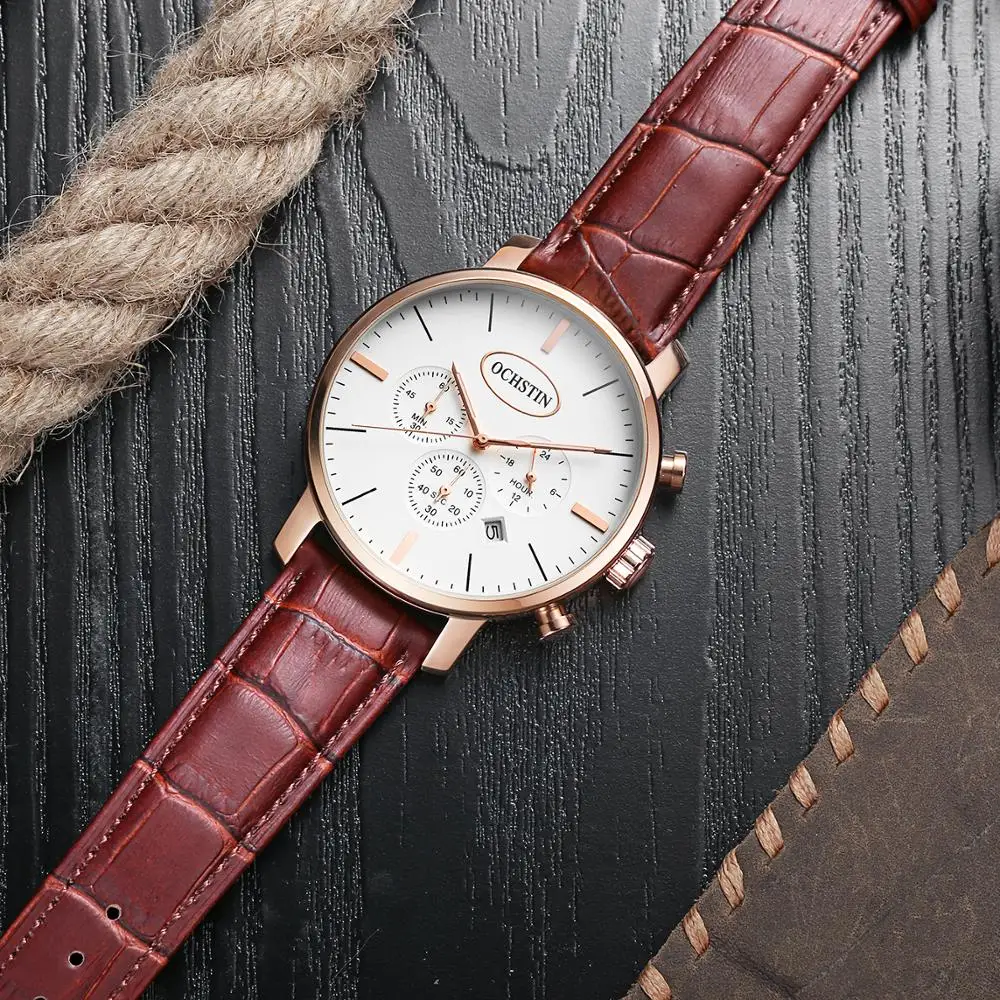 

OCHSTIN Slim For Men Business Minimalist Simple Watch 2019 top brand luxury Gold wristwatch chronograph Clock relogio masculino