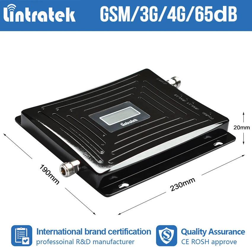 Lintratek Новый 2G 3g 4G 900 1800 2100 МГц трехчастотный усилитель сигнала мобильного телефона