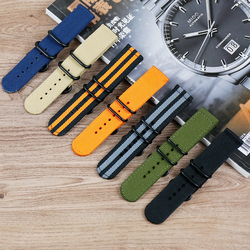 

Men's Watch Accessories Canvas Strap 18 20 22 24mm NATO Nylon Strap Sport Waterproof Breathable Women's Watch Strap