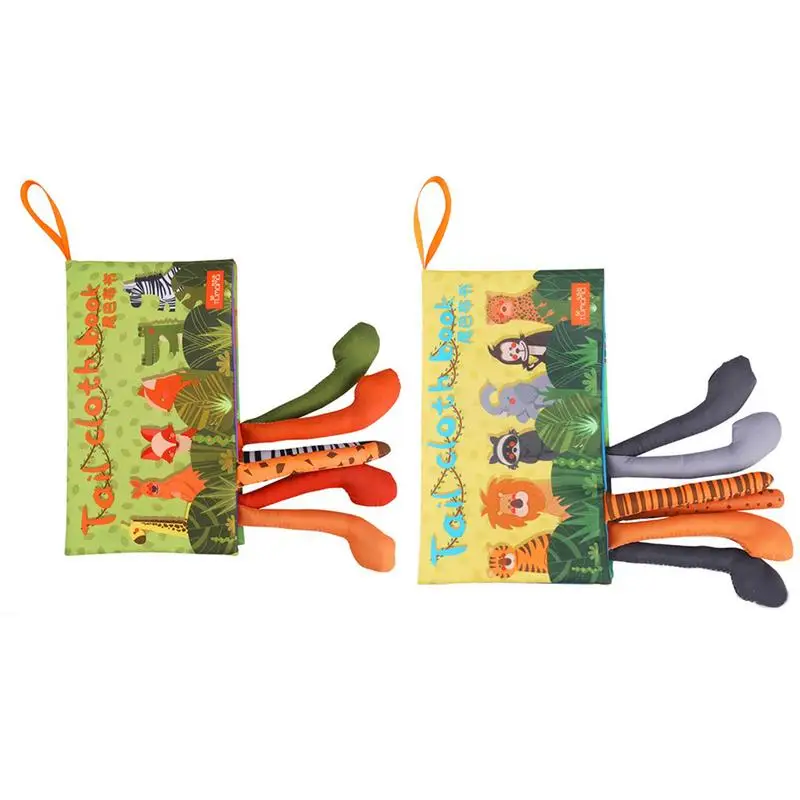 

Baby Animal Tail Cloth Book Tear Resistant Enlightenment Cognitive Educational Cloth Book Preschool Early Education Toy For Kid