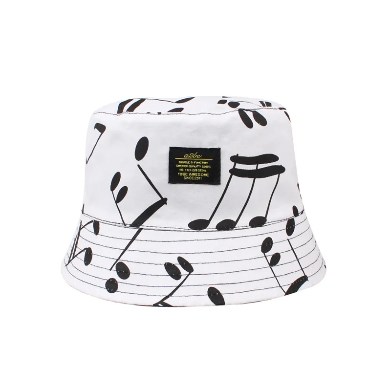 Both Side Cotton Print Kids Hat Music Spring Baby Sun Cap Casual Kids Bucket Hat Summer Panama Cap Fashion Baby Boys Clothing (14)