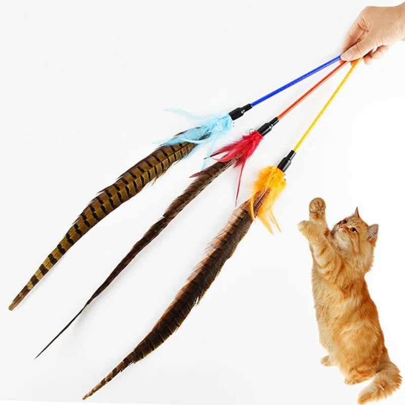 Кошка чеканка Интерактивная перо игрушка ворсовая кошачья палочка игрушка для решения скуки упражнения