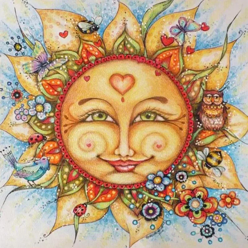 

OldStreetHome Lovely Sun & Friends 5d DIY Diamond Painting Full Square or Round Drill Diamond Mosaic Embroidery Art