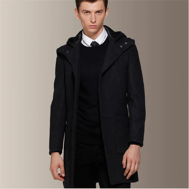 Mens Wool Coat With Hood - Coat Nj