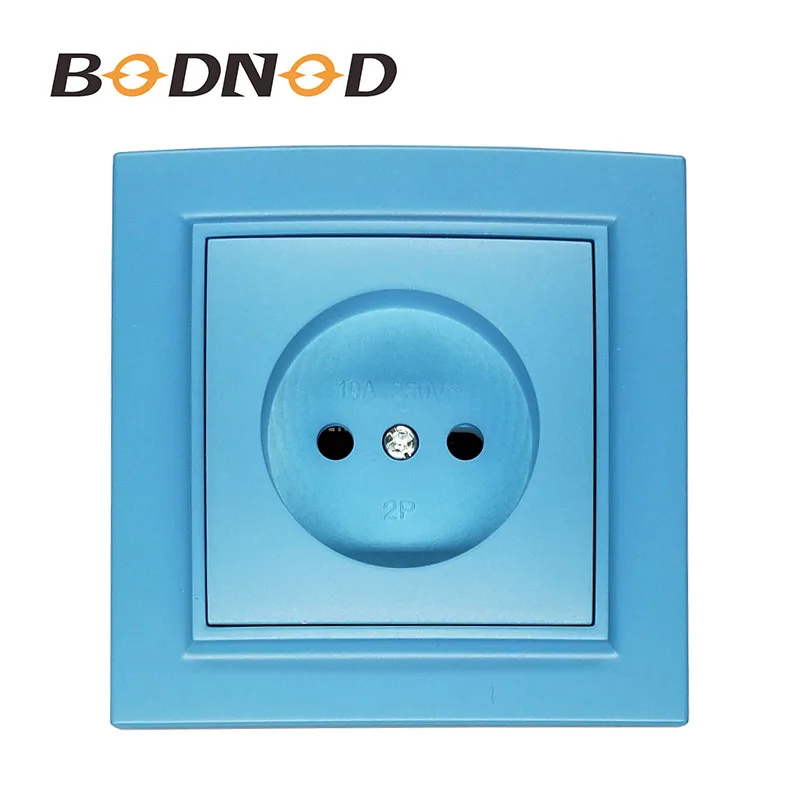 Настенная розетка без заземления ; ; европейский стандартный сетевой адаптер Выходной разъем светильник синий цвет 16A 250V EP-07