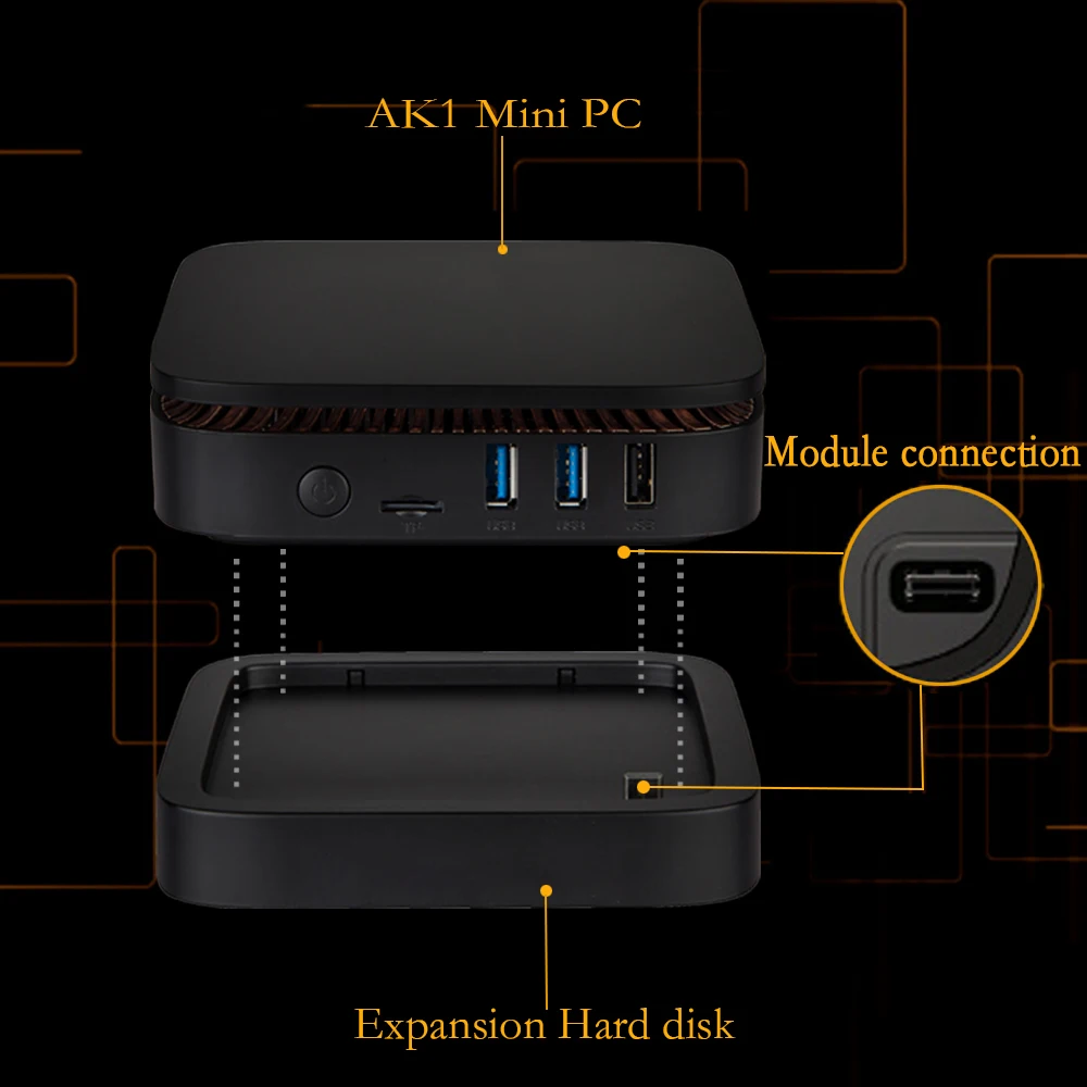 AKIH MINI PC Windows 10 карманные мини-компьютера лицензированных 4 ГБ 32 ГБ, 64 ГБ и 128 ГБ Intel Atom 4 K BT4.2 2,4 г/5G Wi-Fi RJ45 1000 M LAN minipc