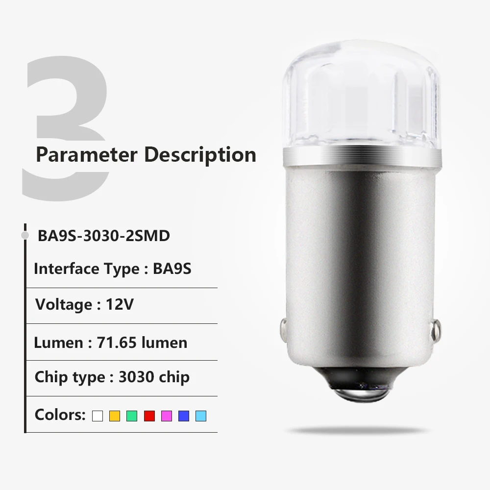 YM E-Bright 10 шт. BA9S 3030 2 SMD T11 T4W автоматический обратный зазор светильник для чтения задние лампы 12 В DC белый синий красный зеленый Янтарный розовый