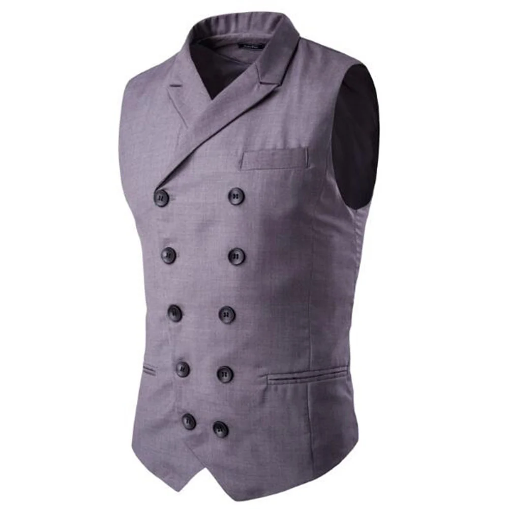 

YJSFG HOUSE Fashion Men Vests Formal Casual Business Suits Blazer Male Vest Suit Plus Size Slim Double Breasted Waistcoat Coat