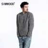 SIMWOOD 2022 Winter New Warm Sweater Men Fashion Heathered color Pullovers Casual O neck Plus Size
