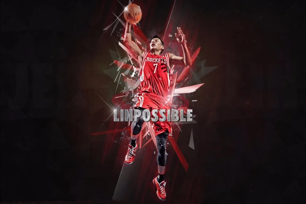 2626 Джереми Шу-как Лин Linsanity Баскетбол Star-настенный Стикеры Книги по искусству