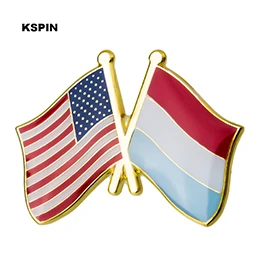 США флаг дружбы Металлические Нагрудные значки декоративные броши булавки для одежды сумки - Цвет: XY0289-1
