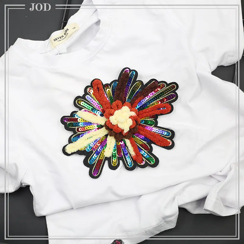 

Large Big 3D Beaded Applique Embroidered Patch Flower Sequin Patches for Clothing Dress Sew on Stickers Badges Repair Clothes