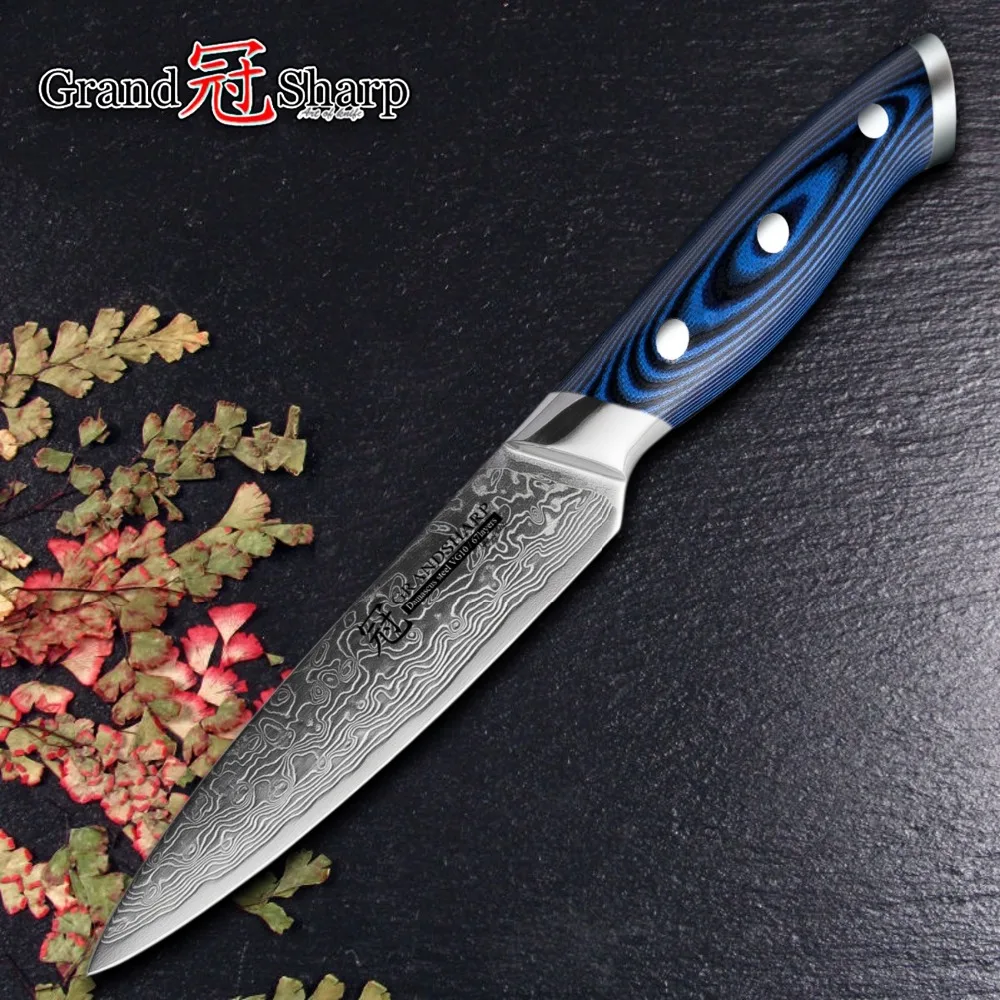 Najtaniej GRANDSHARP 5 Cal nóż introligatorski damasceński nóż kuchenny 67 warstw japoński Damascus VG 10 ze stali nierdzewnej narzędzia kuchenne noże