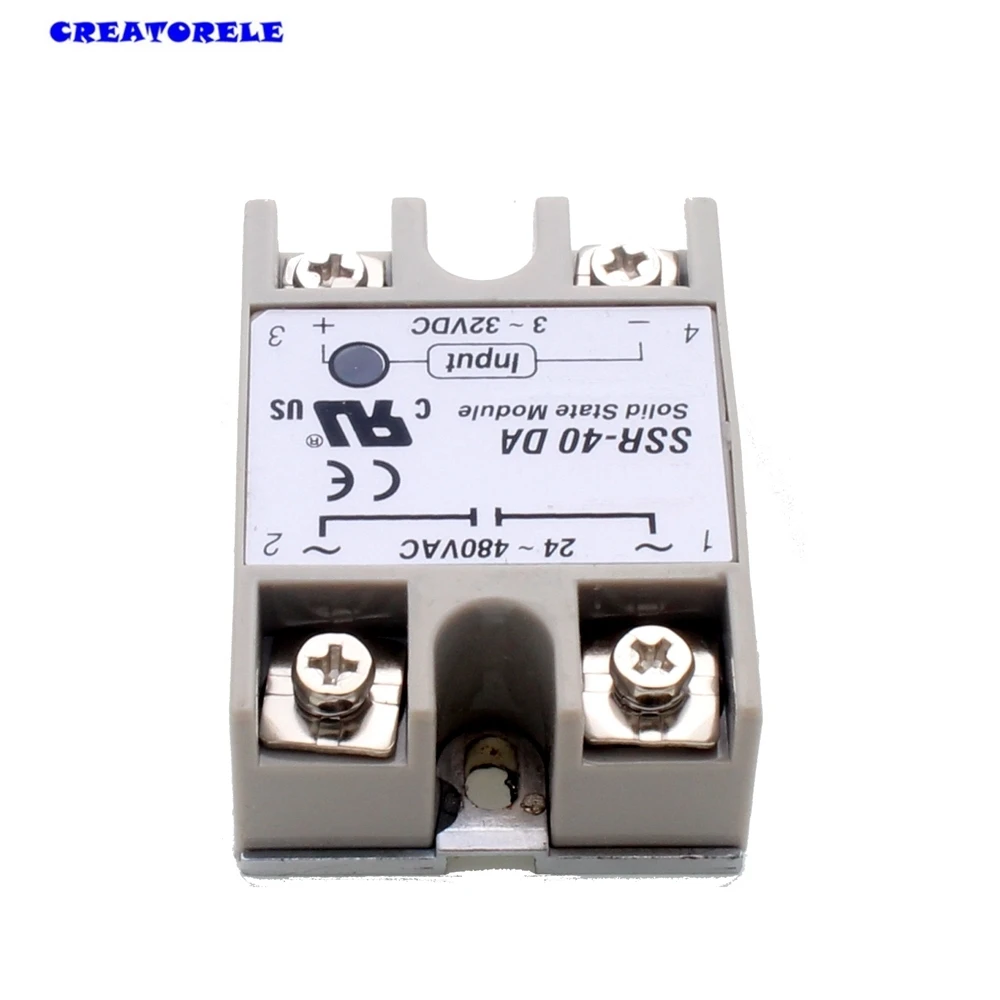 

Hot New Temperature Control Solid State Timer Relay SSR-40DA 40A 3-32V DC 24-380V AC