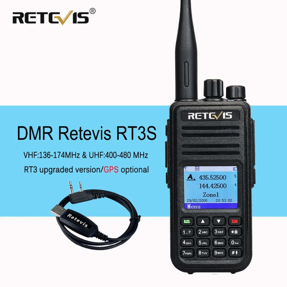 

Retevis RT3S DMR Digital Walkie Talkie (GPS) Dual Band VHF UHF Ham Radio Amador Two Way Radio Transceiver RT3 Upgraded Version
