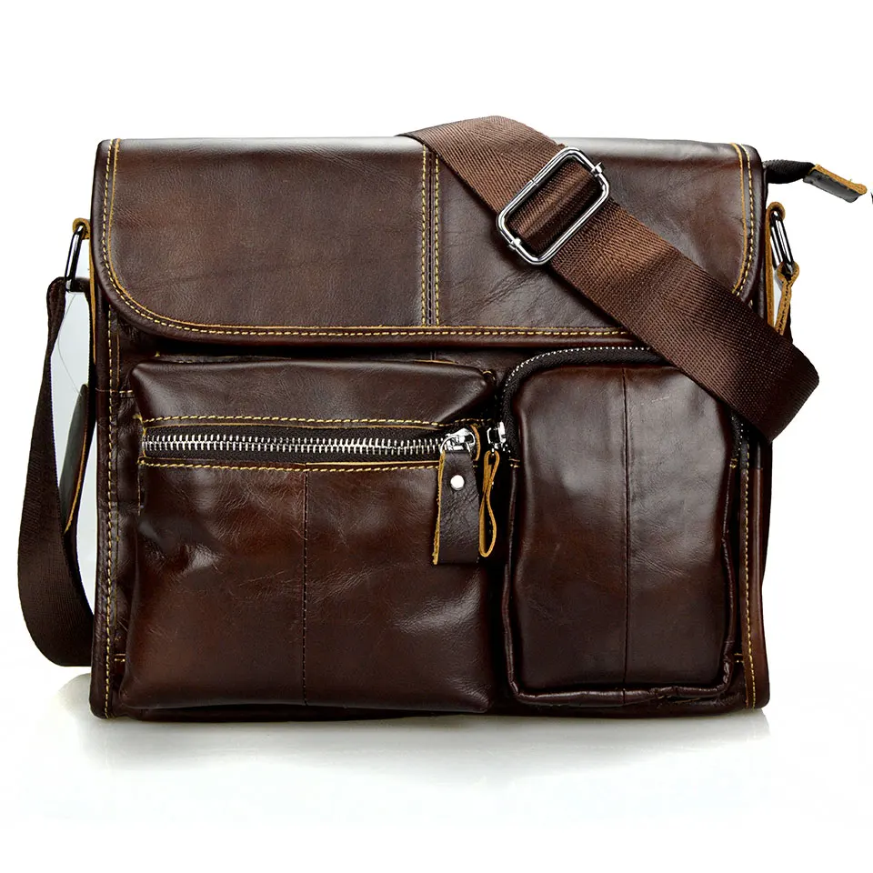 

Male Leather Travel Handbags Middle Size Men's Oilx Wax Genuine Leather Business Briefcases High Quality Men Messenger Bags