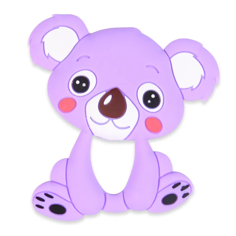 Raccoon Purple Детские Прорезыватель животных Собака белка енота силиконовый прорезыватель из ДФП силиконовые Четки Для режущихся зубов для Цепочки и ожерелья для кормящих зубы - Цвет: Raccoon Purple