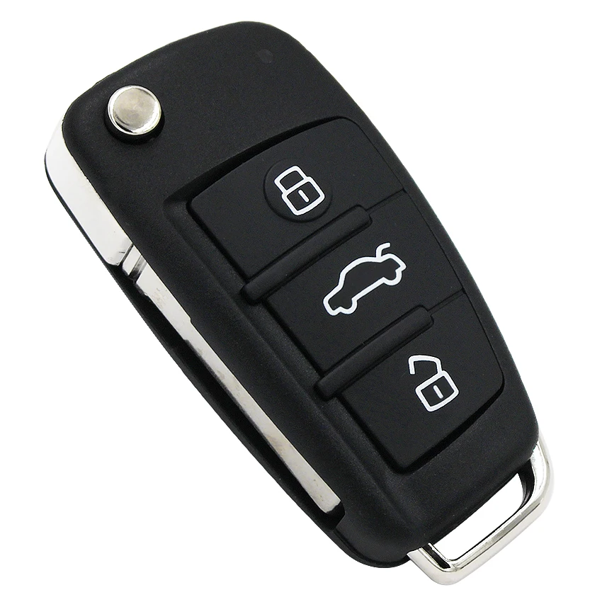 Модернизированный складной дистанционный ключ с 3 кнопками для смарт-автомобиля 433 МГц ID48 чип с неразрезанным лезвием для Audi A1 TT R8 Q3 P/N: 8X0 837 220 D