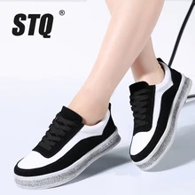 STQ/; весенние женские повседневные кроссовки; замшевые туфли на плоской подошве со шнуровкой; женские оксфорды на платформе; водонепроницаемые мокасины; 1706
