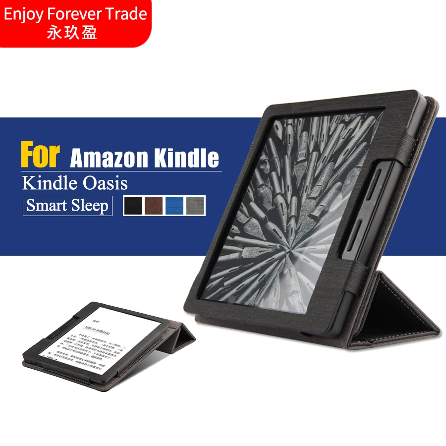 New Pu leather Tri fold desk mount stand holder e books ebook Reader