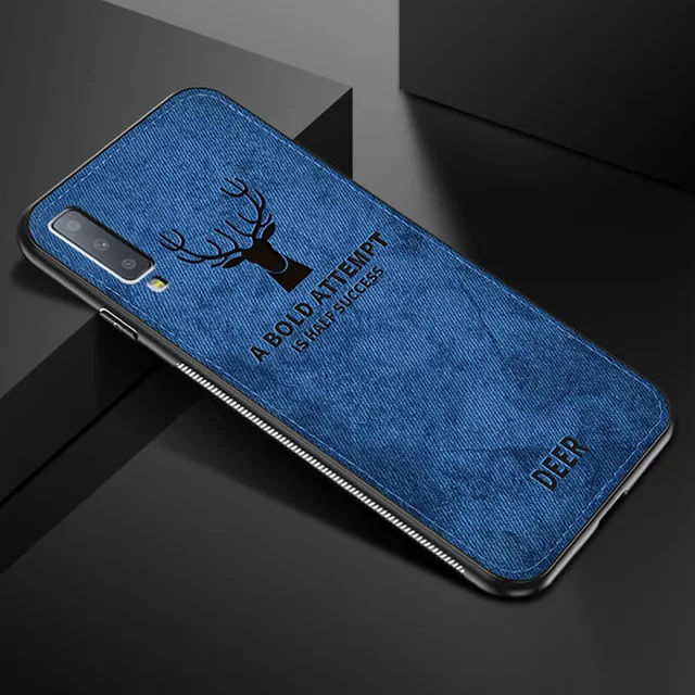Fribus чехол для samsung Galaxy A50 A30 A20 M10 M20 S10 S8 S9 плюс A8 A7 олень ткань из мягкого силикона Бизнес узорную обложку