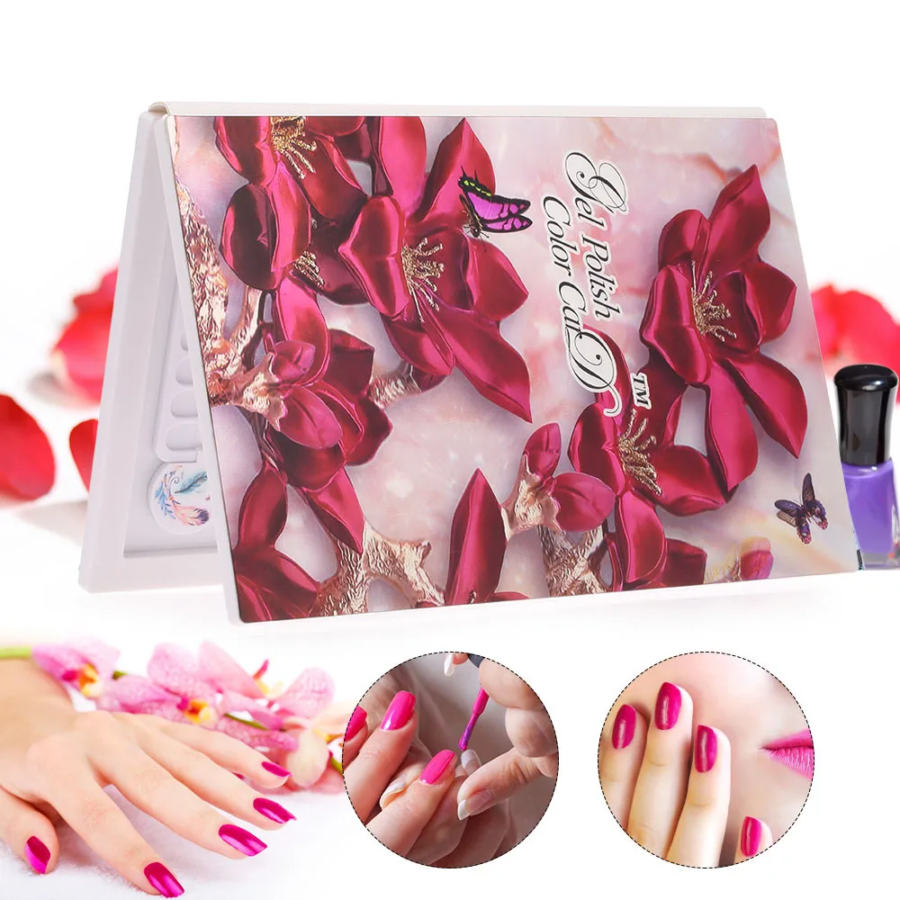 Professional False Nail Color Book 96 Colors Display Detachable Nail Art Gel Polish Nail Color Card Chart Palette