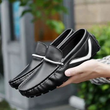 

Men Leather Loafers Mens Casual Shoes Leather Comfortable Driving Moccasins Spring Autumn Slip on Boat Shoes Male Loafers