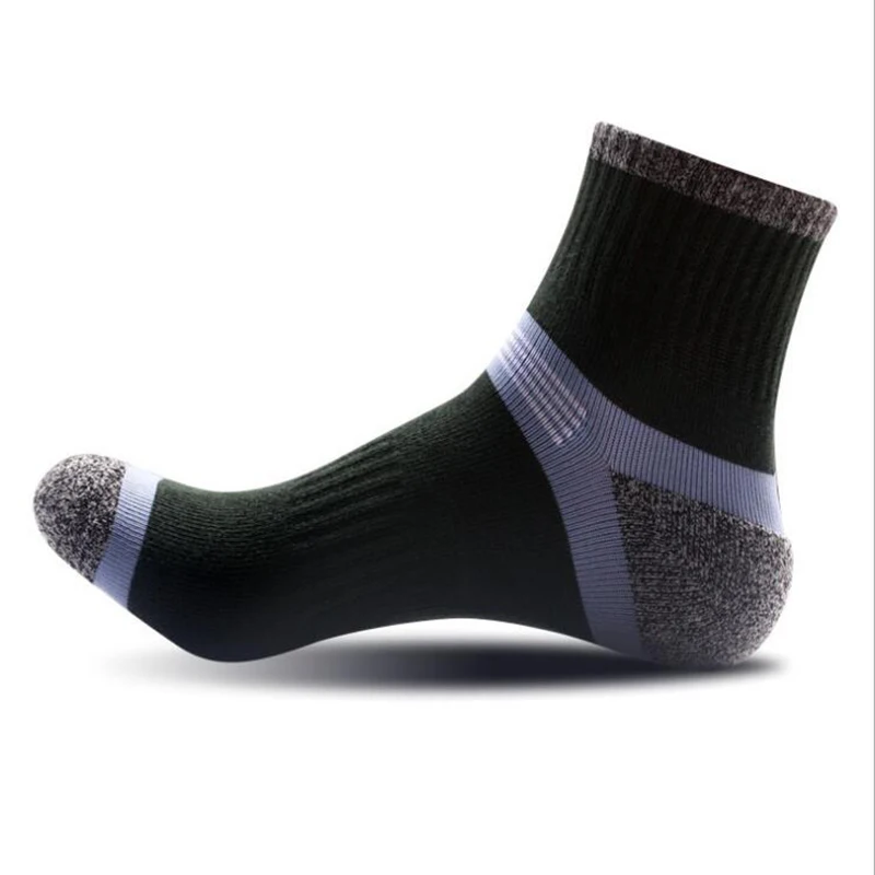 Army Green Morematch/1 пара, мужские носки для кемпинга и пеших прогулок на каблуке, усиленные мужские хлопковые носки для бега, баскетбола, носки для спорта на открытом воздухе, 3 цвета - Цвет: Army Green