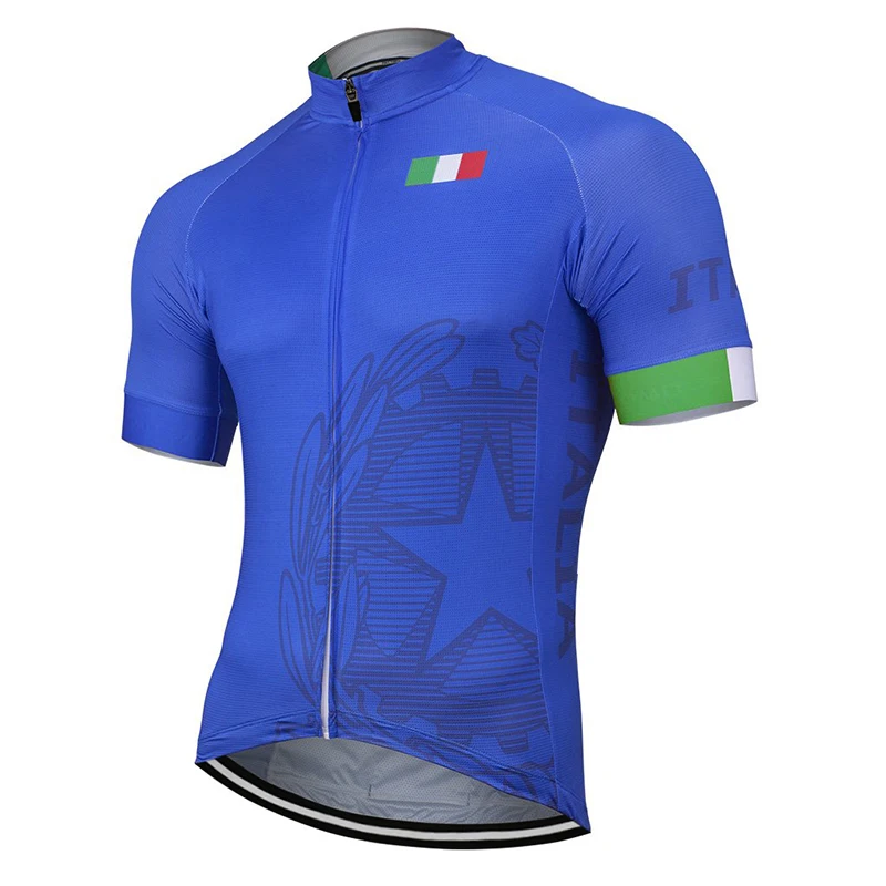 

Italy 2019 Team New Summer Cycling Jersey Bike clothing Bike Road Mountain Race Tops Cycling Wear Blue Breathable