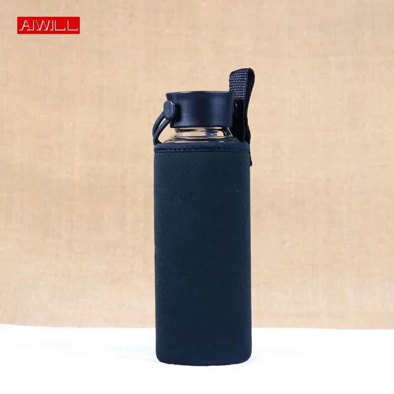 

AIWILL New Arrival Water bottle Glass bottles 2019 Fashion with bag and rope 500ML Outdoor sports cute gift for girl boy student