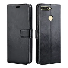 Funda de cuero abatible de lujo para Huawei Y6 Prime 2018 funda trasera para teléfono para Huawei Y6Prime 2018