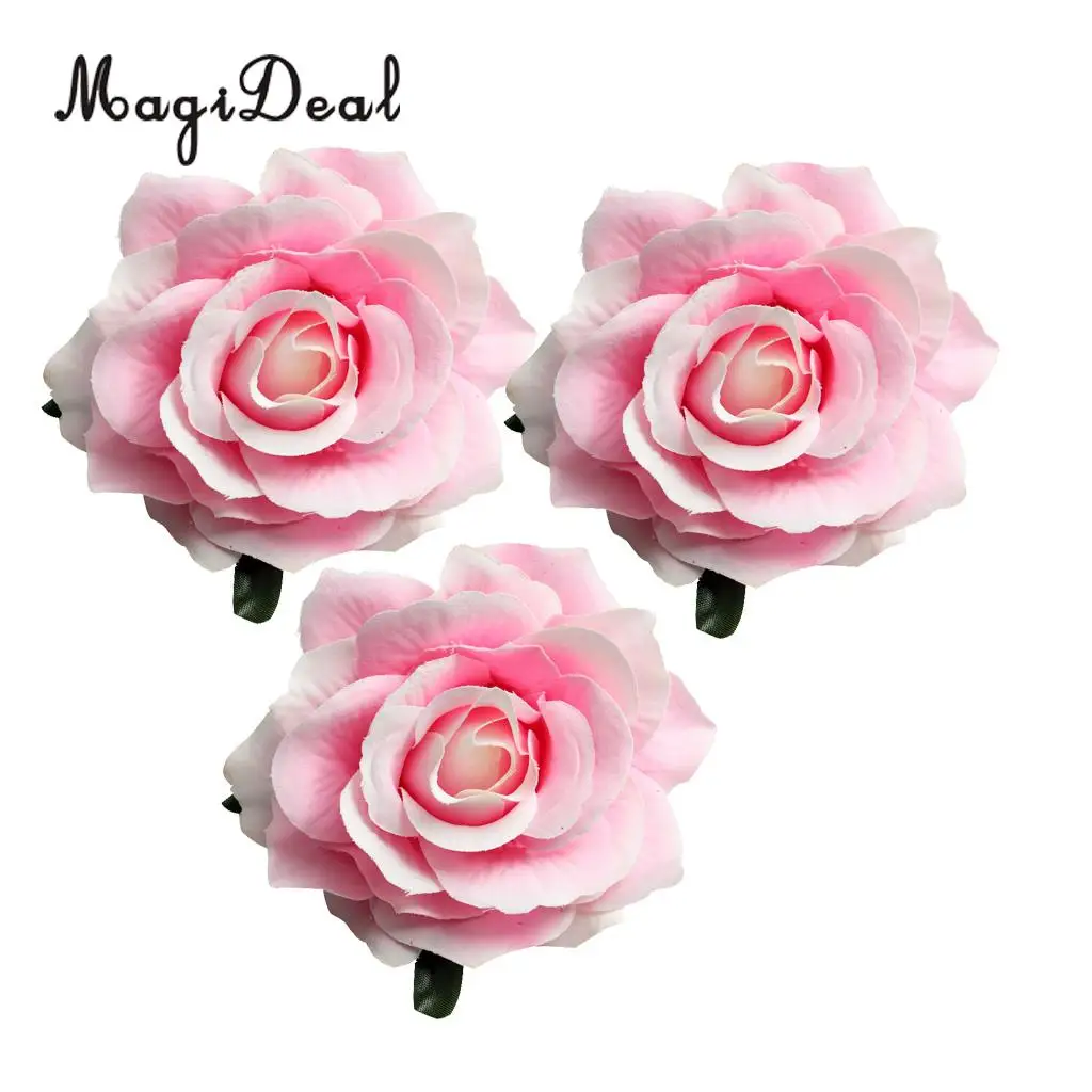 MagiDeal Beautiful 10Pcs Artificial Silk Rose Buds Flower Head DIY for Wedding Dress Enterpiece Embellishments Craft 10 Colors