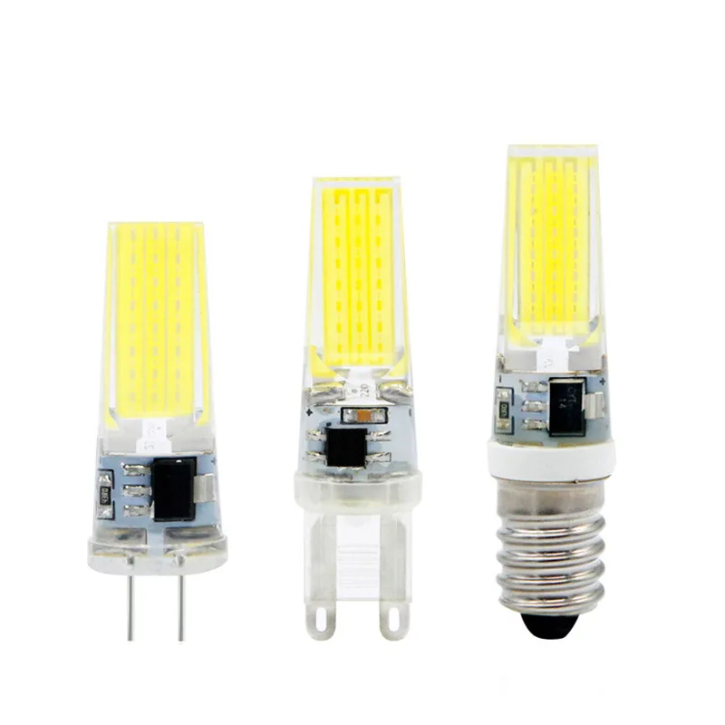 

mycyk G9led corn light G4 silicone COB dimmer bulb 220V energy saving 9W sapphire E14 warm white light 2508 Silicone sapphire