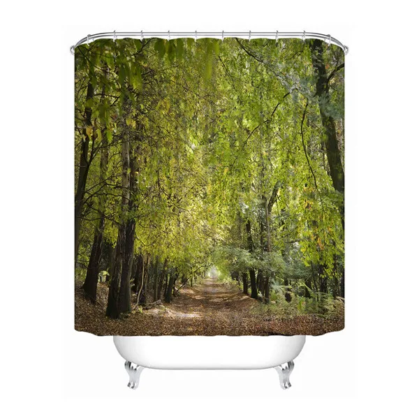 Shower Curtain На заказ осень природа деревья@ 01 водостойкая ванная комната приемлемый душ занавеска из полиэстеровой ткани ванная занавеска#180318-01-01 - Цвет: Shower Curtain