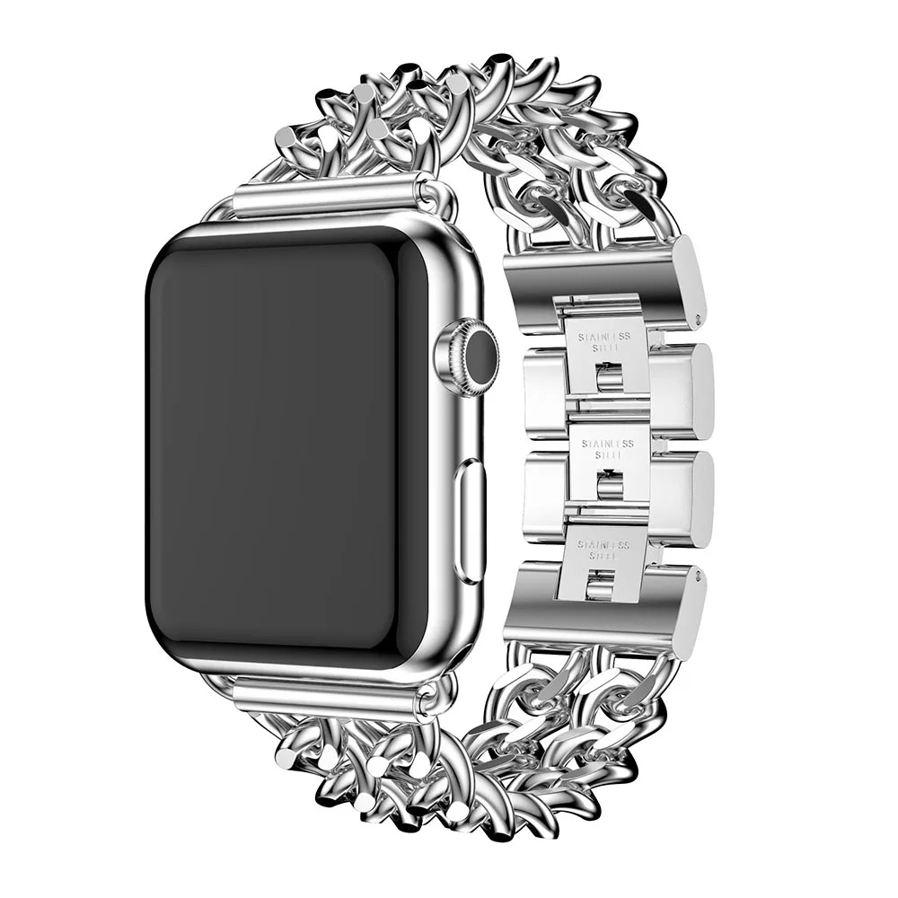 Нержавеющая сталь сопутствующий браслет, ремешок для наручных часов, ремешок для Apple Watch, 42, 38, 40, 44 мм металлический ремешок для наручных часов iwatch, версия 5/4/3/2/1 браслет ремешок