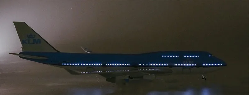 47 см 1/157 масштаб самолета Neitherland модель авиалайнера 747 Boeing B747 KLM королевский синий белый голландская авиакомпания Коллекционная высокое качество - Цвет: Upgrated with light