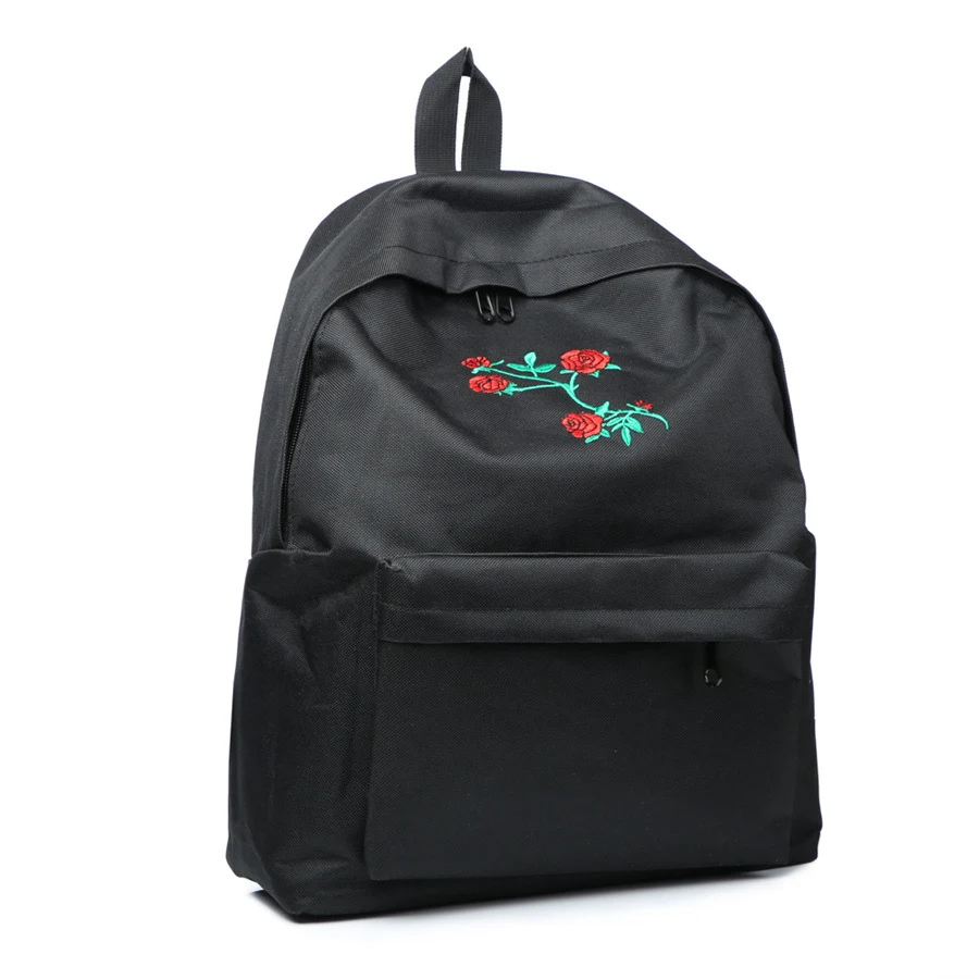 Luna madera Harajuku Rosa bordado Mochila blanco negro Mochila de viaje de la mujer los estudiantes de doble hombro bolsa Mochila M627 Luna madera Harajuku Rosa bordado Mochila blanco negro Mochila de viaje de la mujer los estudiantes de doble hombro bolsa Mochila M627