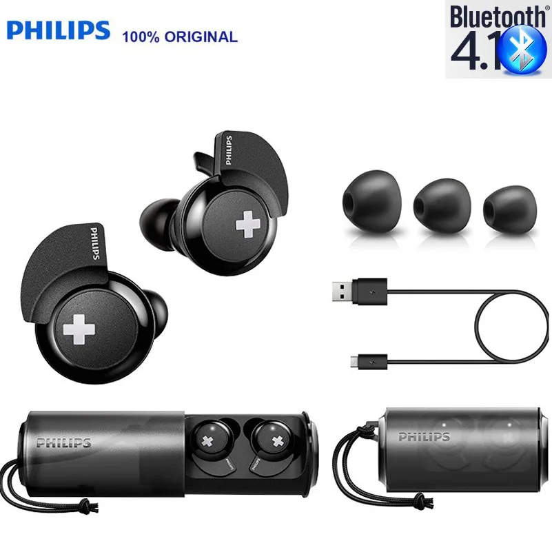 Philips SHB4385 наушники действительно Беспроводные Bluetooth 4,1 Гарнитура затычки для ушей тип движения бег приятный для ушей De-noising Bean