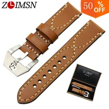 ZLIMSN Haute Qualité Creux Crâne Boucle pour Hommes En Cuir Véritable épais Bracelets De Montre 20 22 24 26mm 316L En Acier Inoxydable fermoir