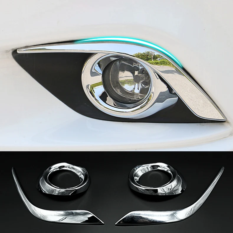 

FIT FOR MAZDA 6 ATENZA M6 GJ 2014 2015 CHROME FRONT FOG LIGHT LAMP COVER TRIM BEZEL GARNISH FOGLIGHT MOLDING RING EYEBROW EYELID