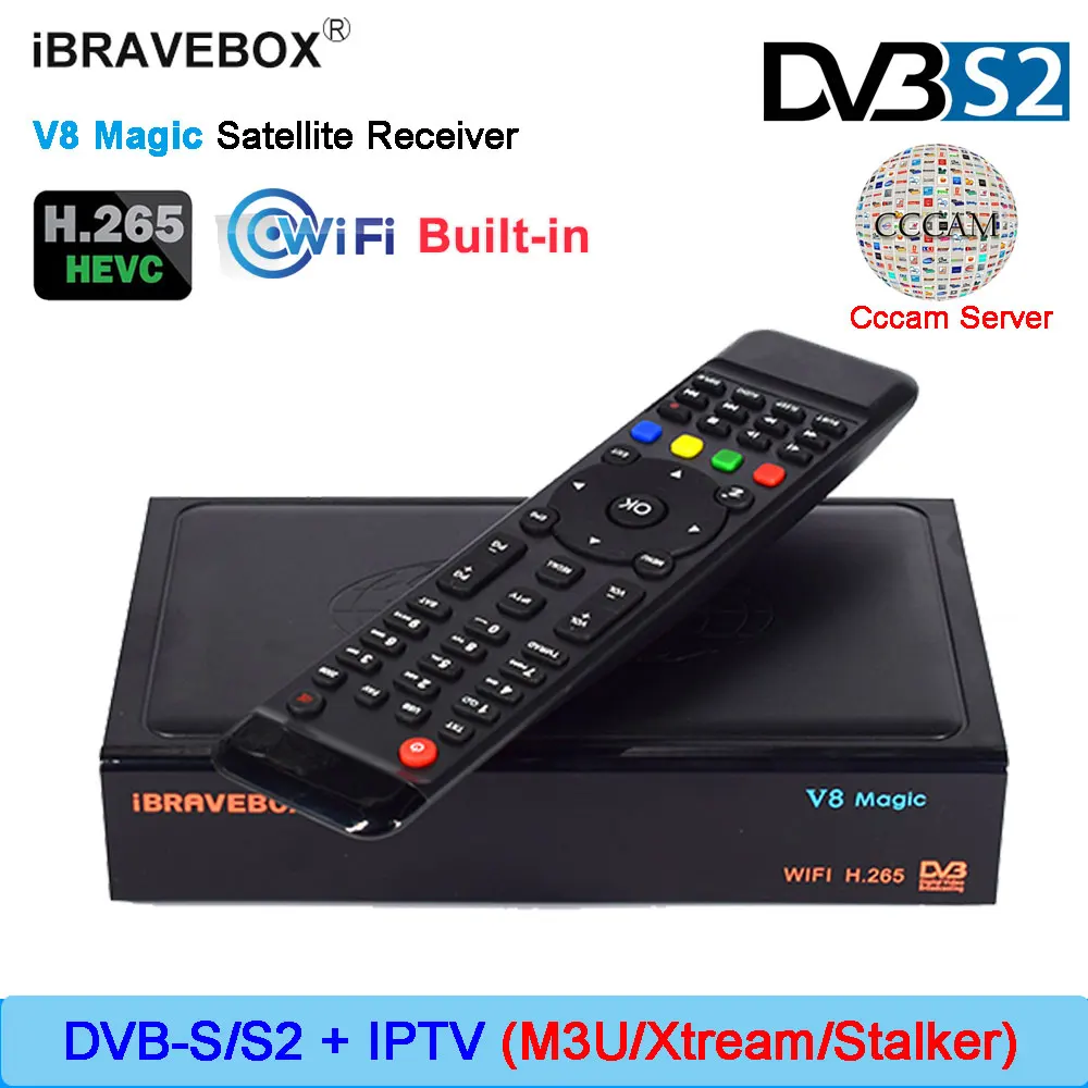 IBRAVEBOX V8 Magic DVB-S2 спутниковый ресивер встроенный wifi ТВ-рецептор поддержка Cam Clines IP tv MPEG4 H.265 Youtube медиаплеер