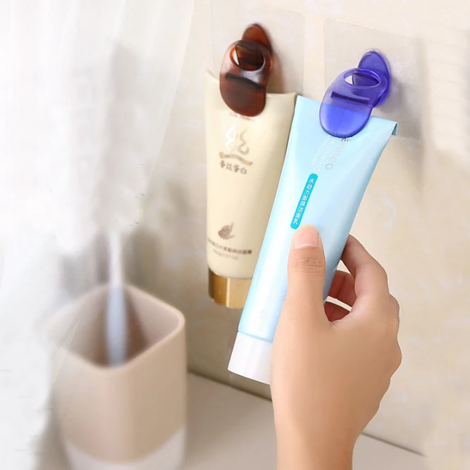 

Facial Cleanser Tube Clip Multi-purpose Wall Hook Toothpaste Tube Plastic Clip Bathroom Accessories Home Save Space