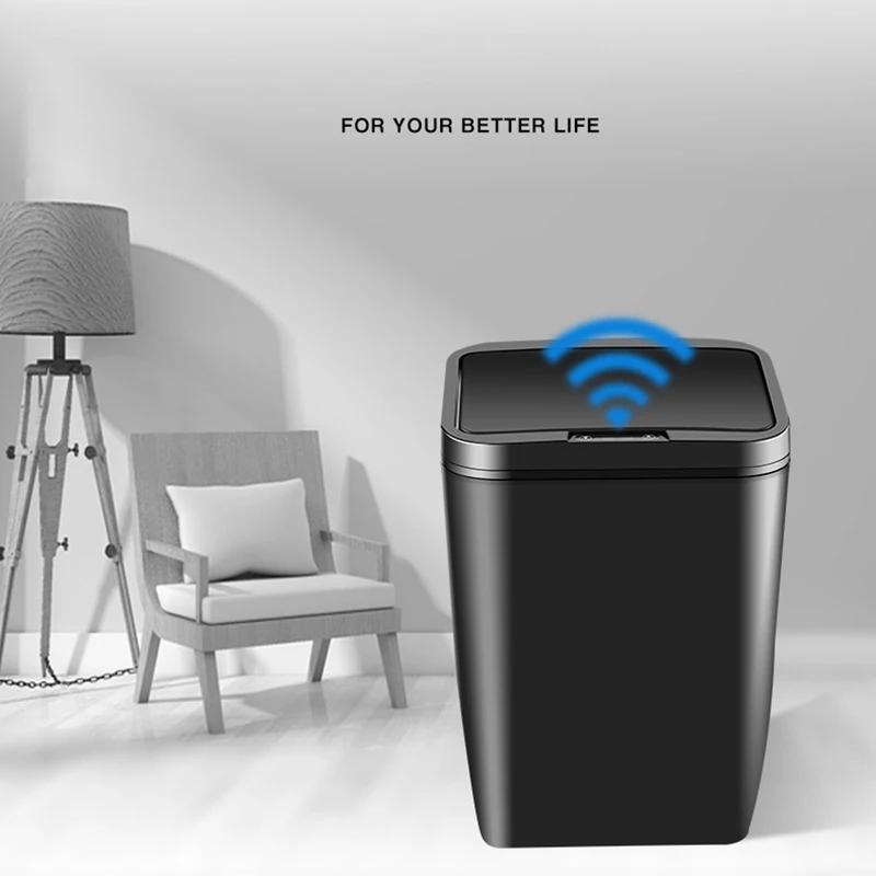 12L Automatic Touchless Intelligent induction Waste Bin Garbage Motion Sensor Kitchen Trash Opening Sensor Eco-friendly Battery