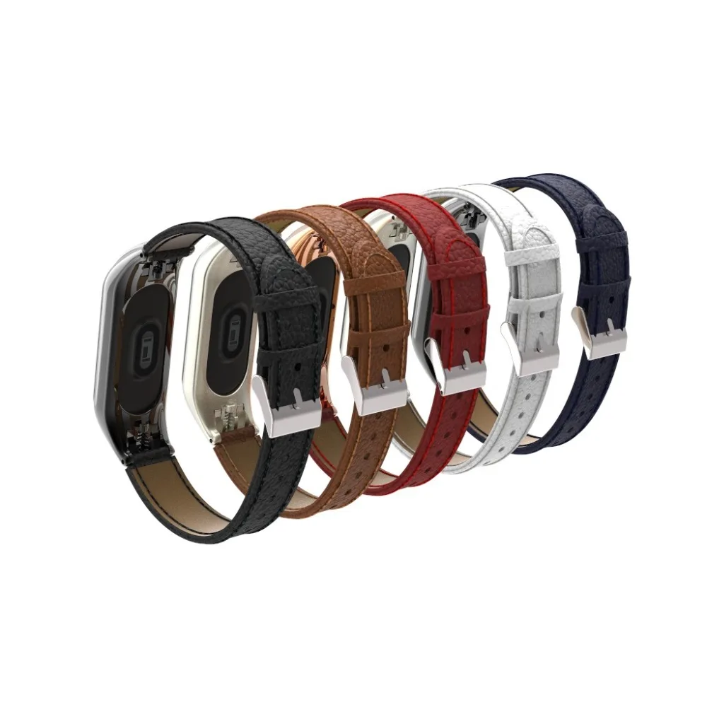 Amazfeel mi Band 3 ремешок металлический для оригинальной Xiaomi mi ремешок 3 Кожаный браслет mi Band 3 браслеты Замена наручного ремня