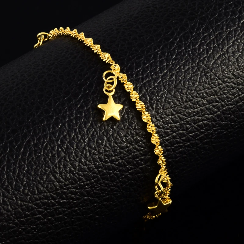 

Fashion Star Charm Bracelets for Women Gold Color Link Chain Cuff Bracelet Bangles Jewelry pulseras valentines day gift