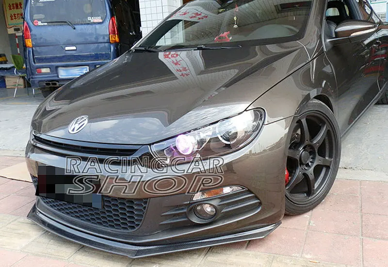 O Style Real Carbon Fiber FRONT LIP SPOILER SPLITTER FOR VW Volkswagen SCIROCCO STANDARD BUMPER