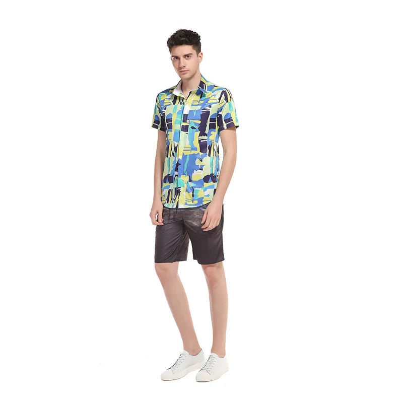 FDWERYNH Для мужчин Гавайи рубашка Новые летние пляжные для отдыха модный принт тропический Приморский Гавайские рубашки 2018 Повседневная