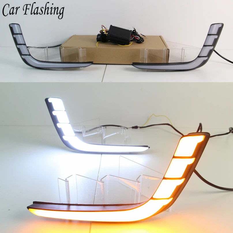 

Car Flashing led drl daytime running light for suzuki swift 2014-16 with yellow turn signal, dimmer function and wireless contro