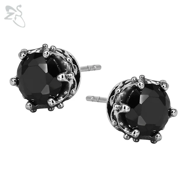 Punk Studs Earring Black Cubic Zirconia Piercing Tragus Cartilage Punk Studs Earring Black Cubic Zirconia Piercing Tragus Cartilage Ear Stud Female Mens Fashion Accessories Penntes
