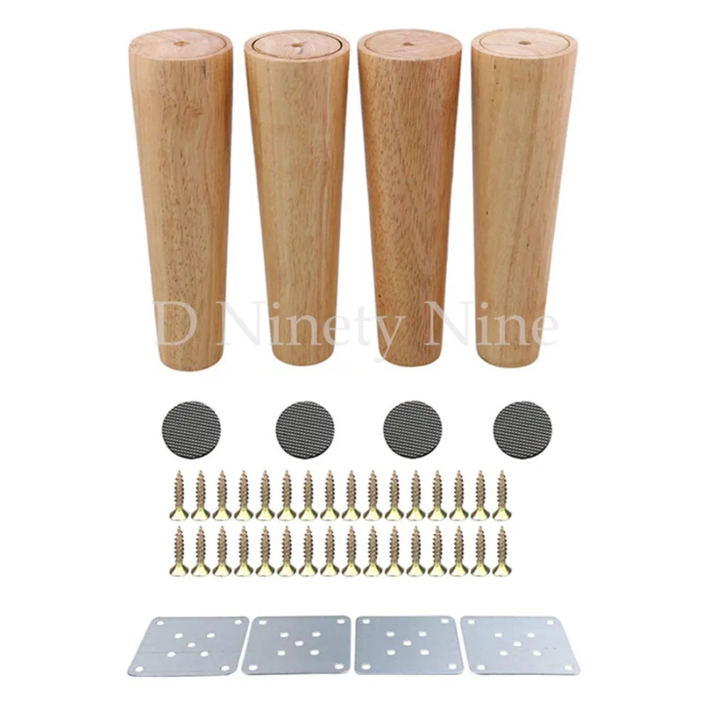 

Oak Wood 8inch Sofa legs 4PCS Oak Wood Color Tapered Reliable Wood Furniture Cabinets Legs Sofa Feet